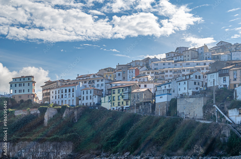 Fototapeta premium Architecture in the coastal town of Lastres, Spain