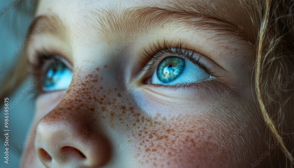 Macro close up of a kids blue eye Macro close up of a kids blue eye