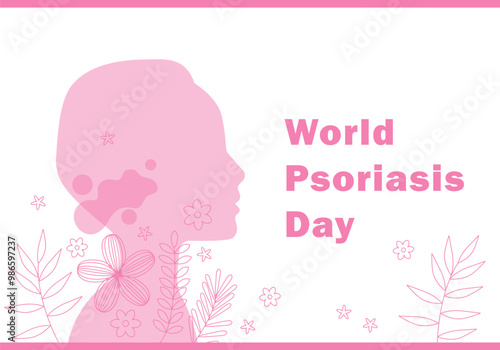 World Psoriasis Day. Psoriasis skin, eczema, rash and other skin diseases. Dermatological skin disease. Psoriasis, eczema, dermatitis, allergies. Skin lesions on the head