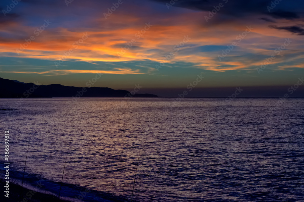 Amanecer en las playas de Torrox, Málaga, España Amanecer en las playas de Torrox, Málaga, España