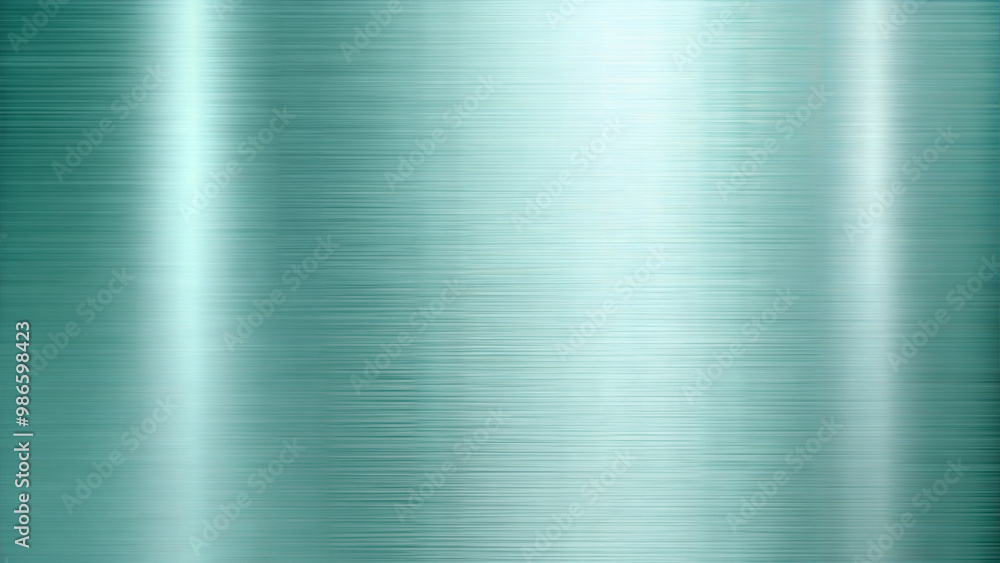 Teal brushed metal surface, polished reflective texture, soft gradients with copy space Teal brushed metal surface, polished reflective texture, soft gradients with copy space