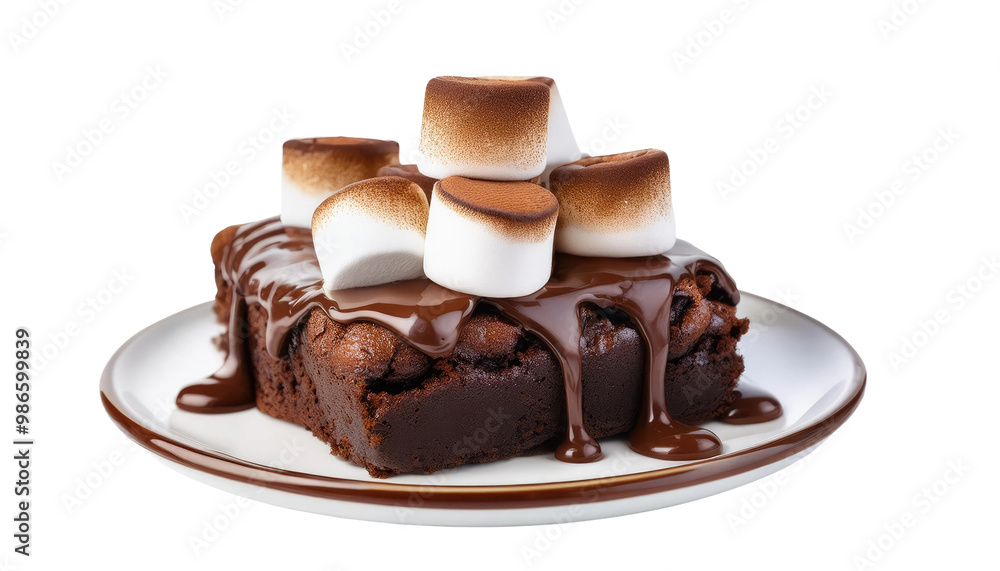Chocolate brownie with marshmallows Chocolate brownie with marshmallows
