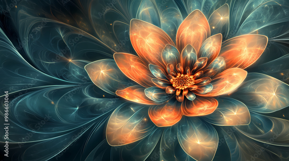 Obraz premium Flower fractal design. Fractal Design. Illustration