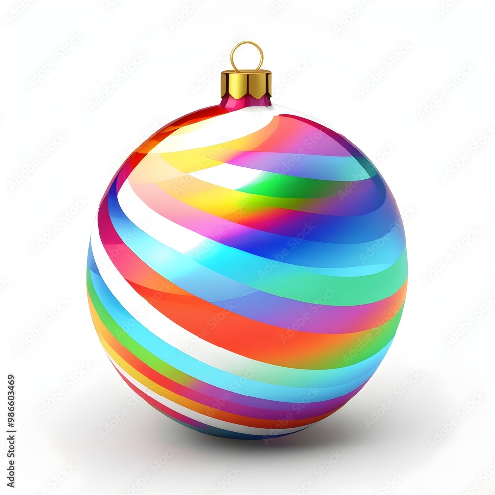 christmas ornament with a glowing rainbow design, perfect for festive season christmas ornament with a glowing rainbow design, perfect for festive season
