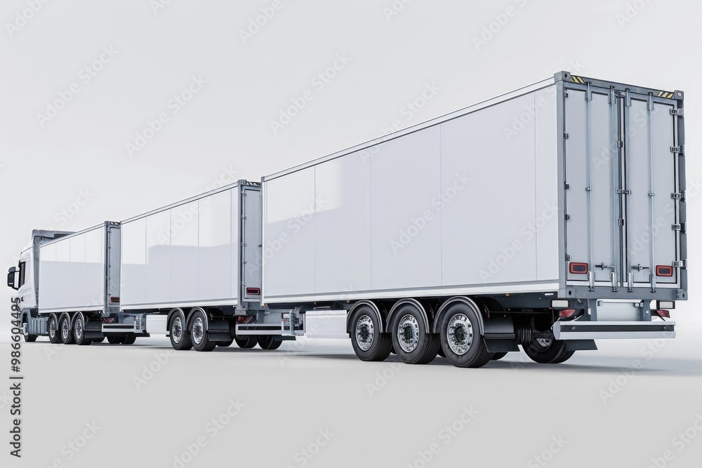 A white semi-truck with a flatbed trailer, suitable for transportation or construction images A white semi-truck with a flatbed trailer, suitable for transportation or construction images