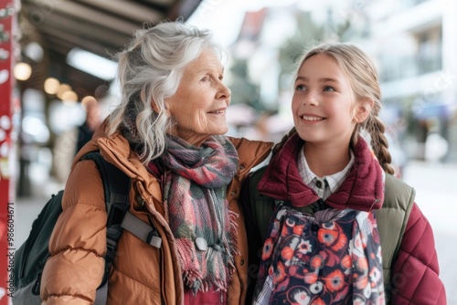 Wallpaper Mural A heartwarming moment of intergenerational connection, suitable for use in stories about friendship and mentoring Torontodigital.ca
