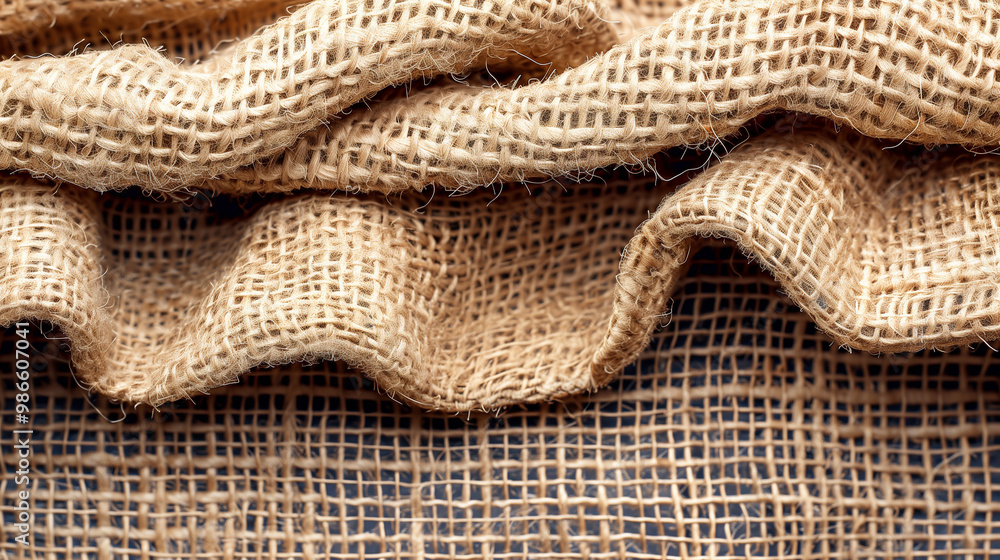 Fototapeta premium Piece of burlap fabric with a slightly rough texture