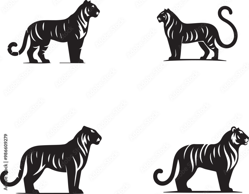 Naklejka premium tiger silhouette