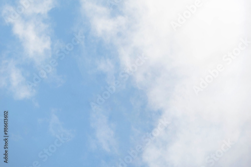 White passenger airplane flying in the sky amazing clouds in the background