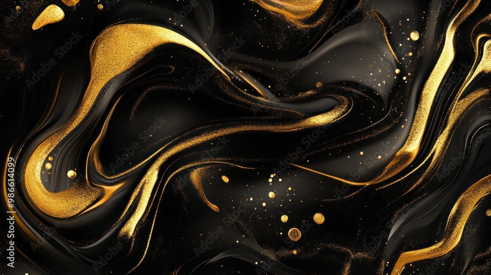 Abstract Gold and Black Swirls Abstract Gold and Black Swirls