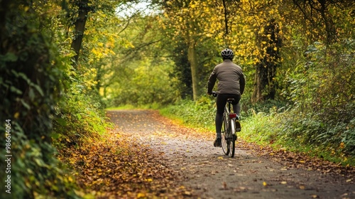 Cycling Through Autumn Woods