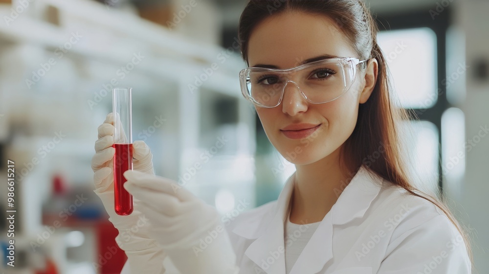 Scientist with test tube Scientist with test tube