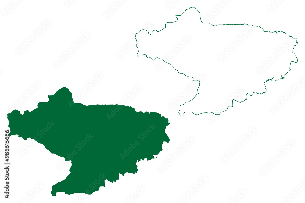 Nilgiris district (Tamil Nadu State, Republic of India) map vector illustration, scribble sketch Nilgiri map Nilgiris district (Tamil Nadu State, Republic of India) map vector illustration, scribble sketch Nilgiri map