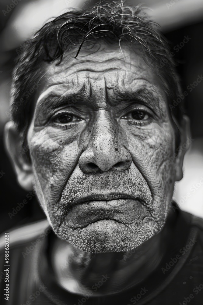 Street Photography, close up of a Mexican man with short hair Street Photography, close up of a Mexican man with short hair