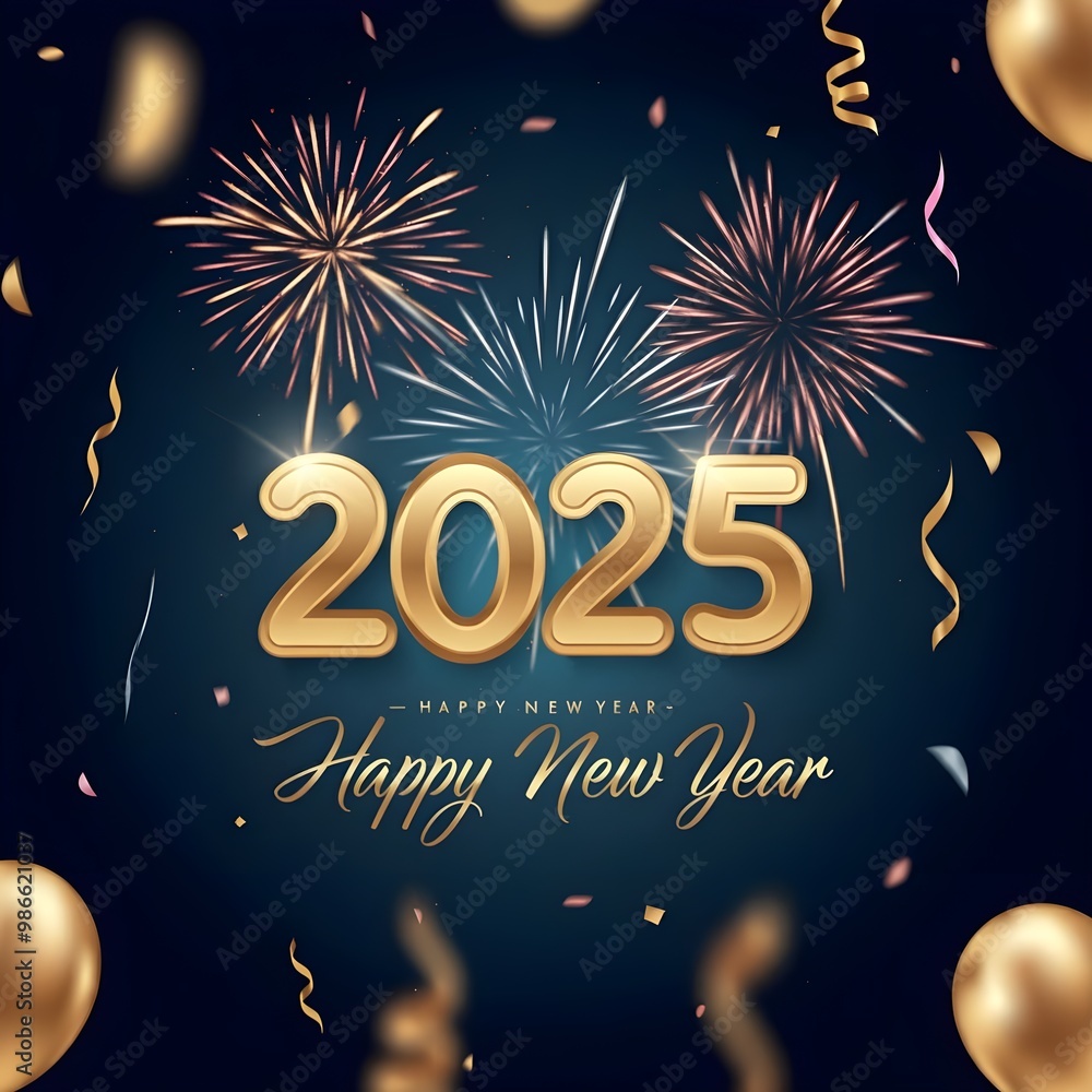 Fototapeta premium Happy New Year 2025