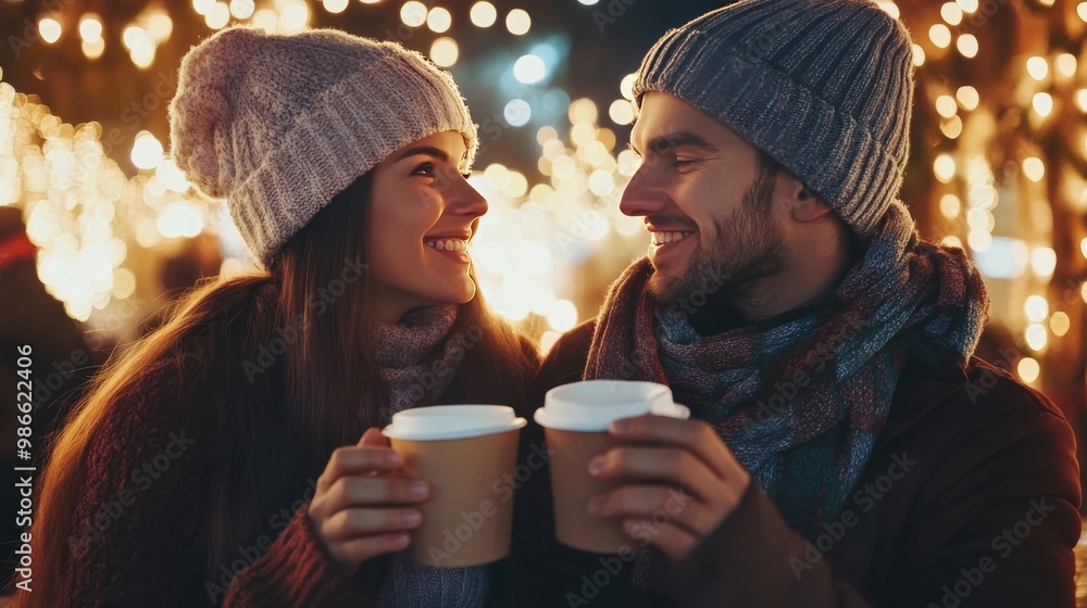 Holiday cheer shared over drinks. Holiday cheer shared over drinks.