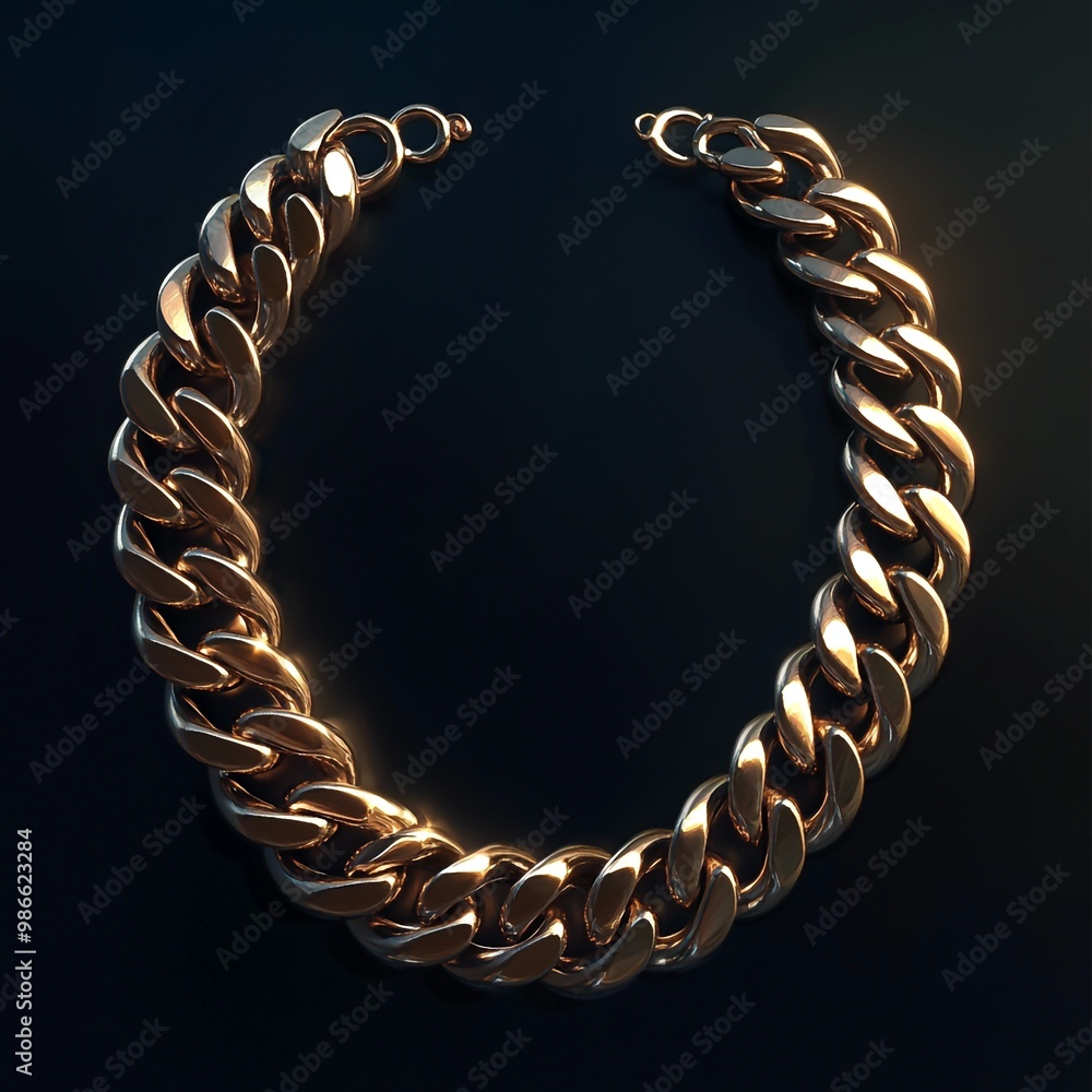 Obraz premium 3D Necklace Icon: Stylish Chain Jewelry Illustration Logo