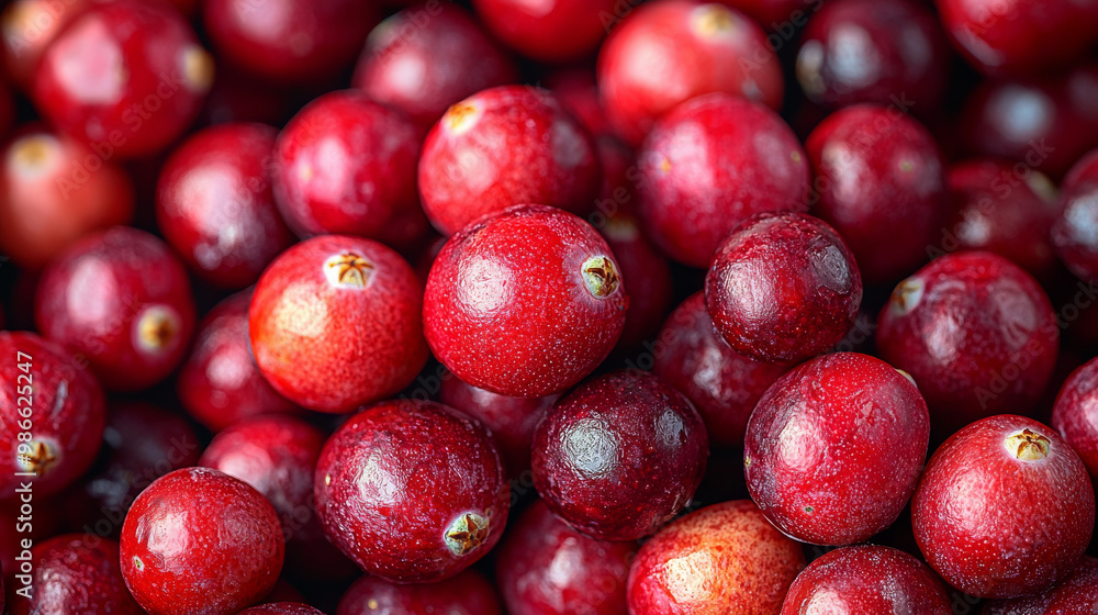 Close-up of vibrant red cranberries. Close-up of vibrant red cranberries.