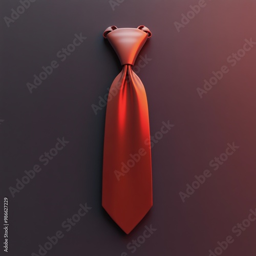 3D Tie Icon: Elegant Men's Neckwear Illustration Logo