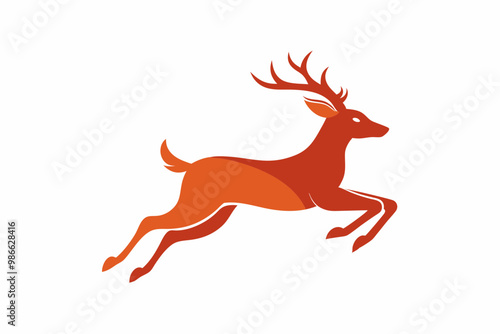 A dynamic vector artwork of a deer leaping at high speed, capturing the grace and agility of this majestic animal. Ideal for nature, wildlife, and outdoor-themed designs.