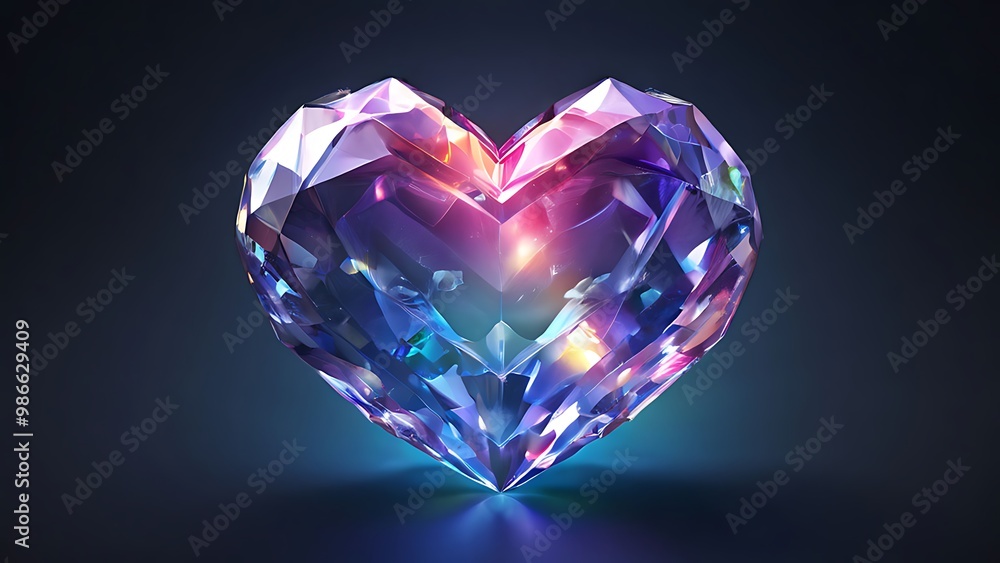 Sparkling Crystal Heart - 3D Rendered Gemstone Sparkling Crystal Heart - 3D Rendered Gemstone