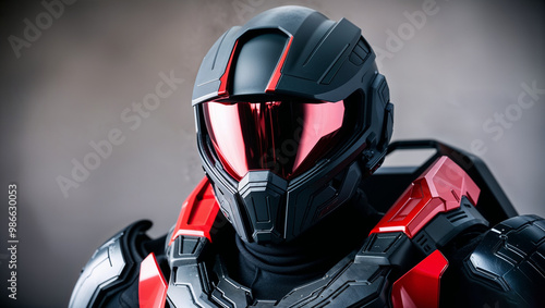 red motorcycle helmet