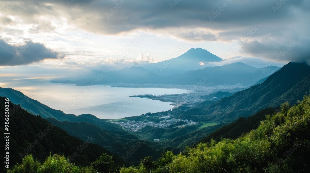 Fototapeta premium View from Shizuoka's Izu Skyline