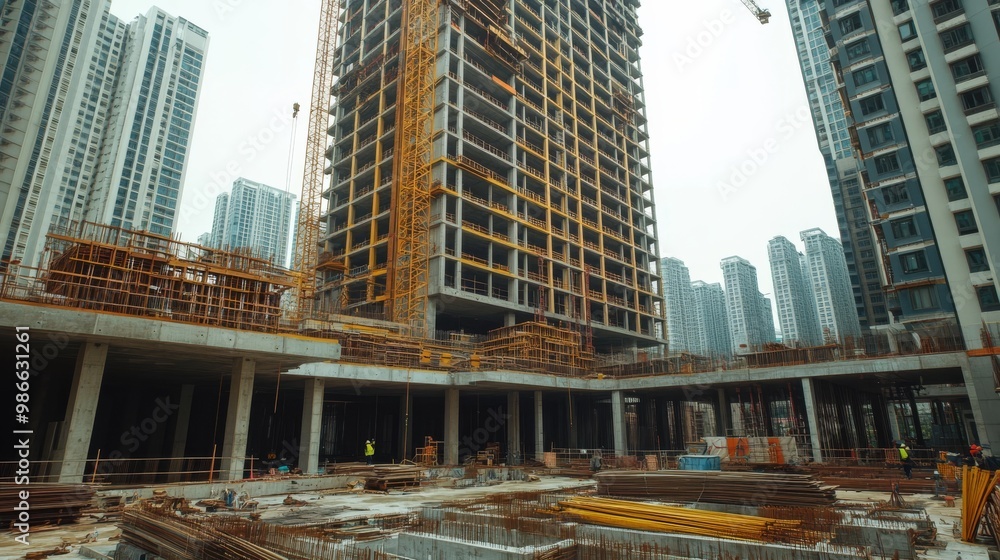 Obraz premium Building site for skyscraper