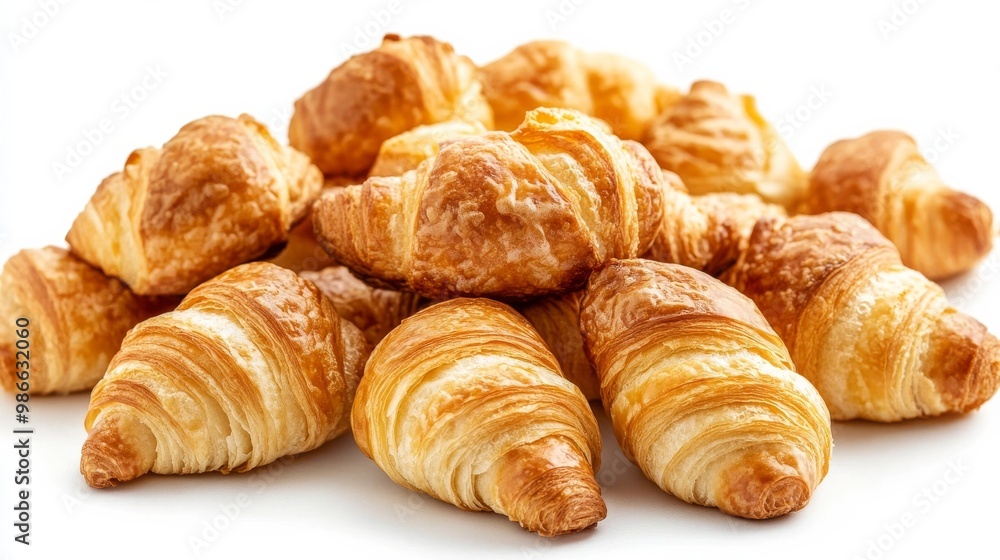 Delicious mini croissants, baked fresh Delicious mini croissants, baked fresh
