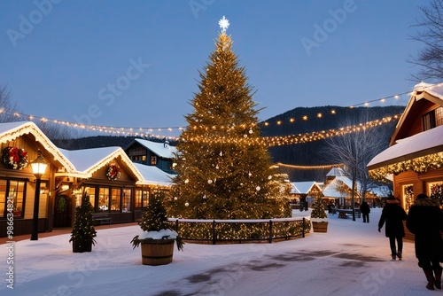 Wallpaper Mural Enchanting Winter Wonderland Destination with Holiday Spirit and Glittering Lights Torontodigital.ca