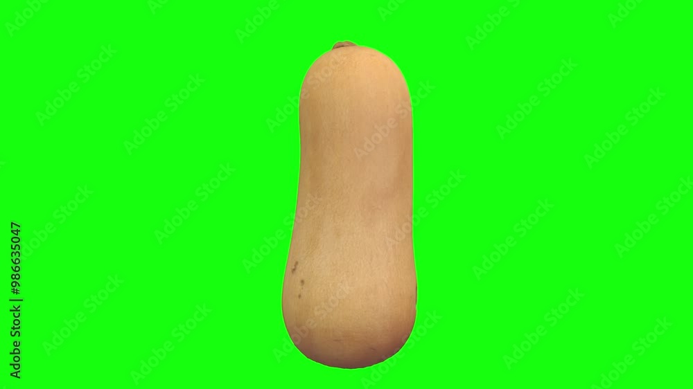 3D rendering of a butternut squash on a bright green background 3D rendering of a butternut squash on a bright green background