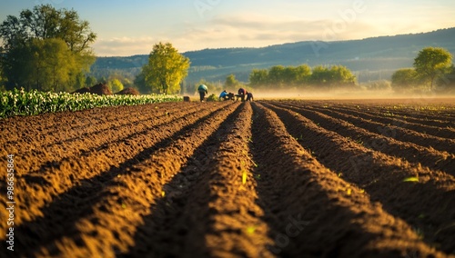 a vast expanse of rich brown soil ready for planting