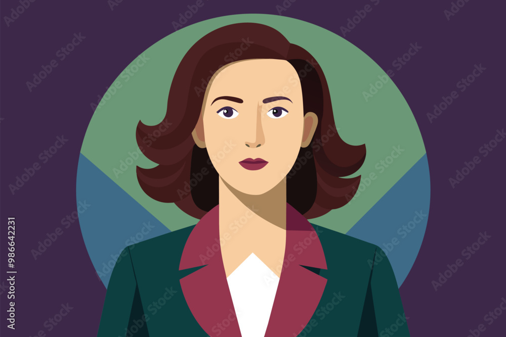 This illustration features a businesswoman in a formal outfit, conveying professionalism and confidence, Businesswoman, flat illustration This illustration features a businesswoman in a formal outfit, conveying professionalism and confidence, Businesswoman, flat illustration