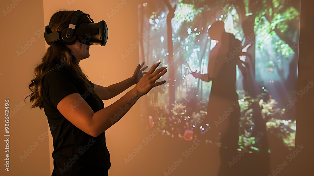Augmented reality art inspired the gamer culture where digital avatars ...