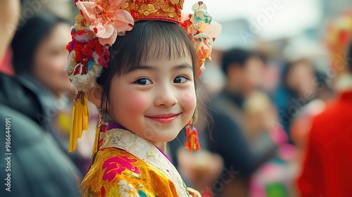 A multigenerational family trip to a cultural festival, with everyone enjoying traditional performances, food, and activities. photo