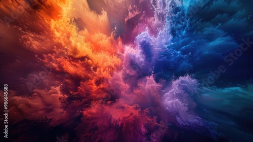 Radiant bursts of color creating a mesmerizing abstract symphony