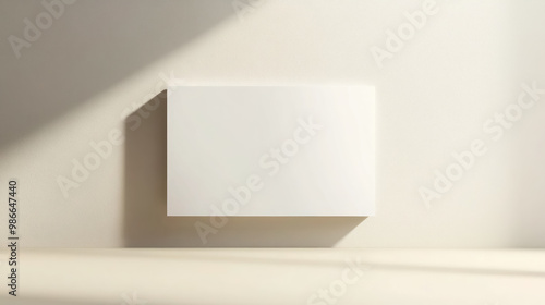 Wallpaper Mural Minimalistic White Mockup Box on a Sunlit Table Torontodigital.ca
