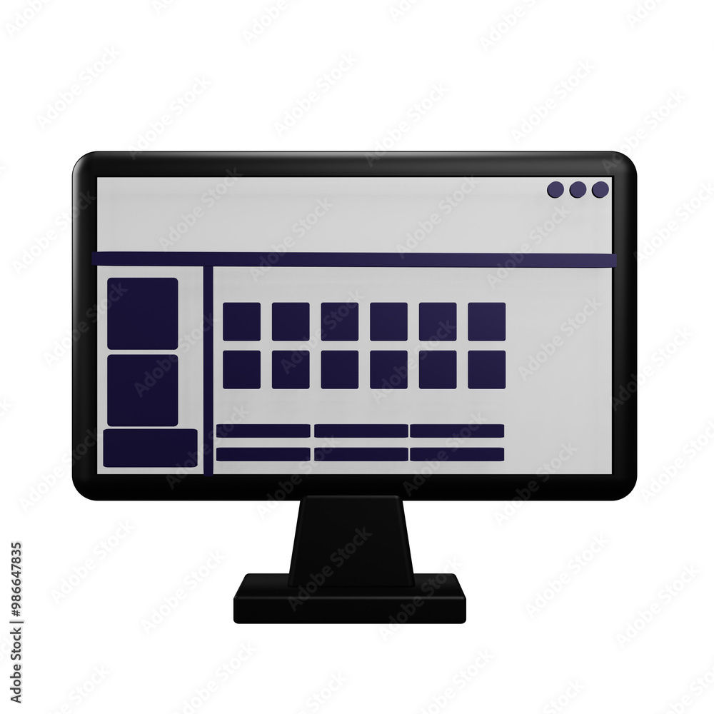 menu bar monitor 3 d illustration menu bar monitor 3 d illustration