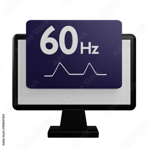 frequency monitor 3d illustration
