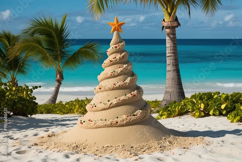 Seaside Sandy Holiday Tree Shines Bright for a Joyful Festive Getaway photo