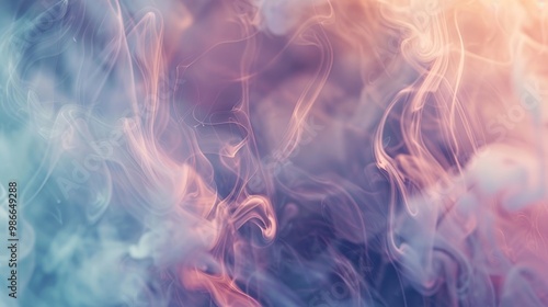 Swirling shapes resembling smoke or fog in soft airy colors