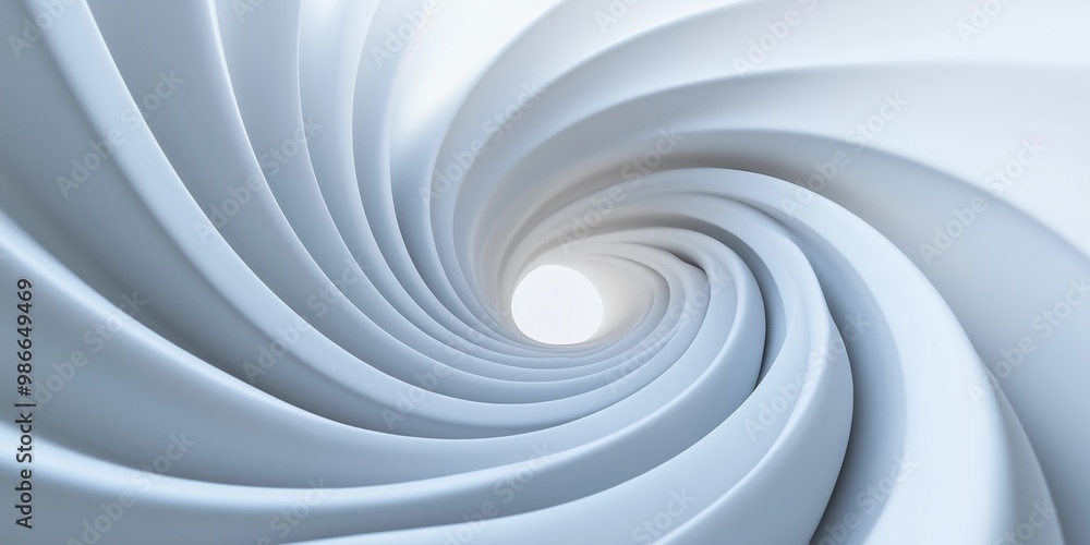 A spiral of white lines with a white dot in the middle. The spiral is very long and the dot is small A spiral of white lines with a white dot in the middle. The spiral is very long and the dot is small