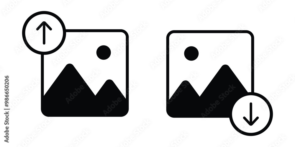 Vector Pictures Upload And Download Icon Set Vector Pictures Upload And Download Icon Set