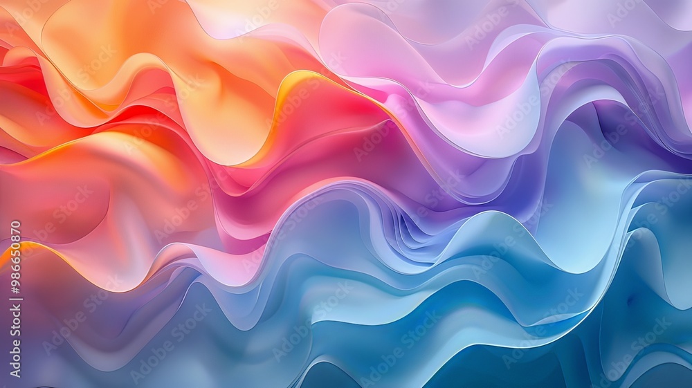 Fototapeta premium A colorful wave with blue and pink colors