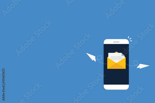 Newsletter. vector illustration of email marketing. subscription to newsletter, news, offers, promotions. a letter and envelope. subscribe, submit. send by mail.	
