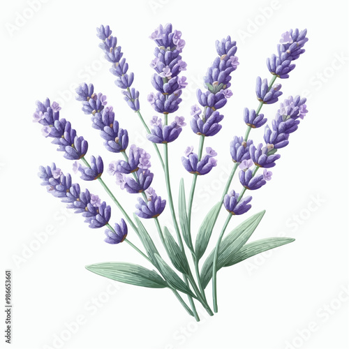 lavender flowers isolated on white background