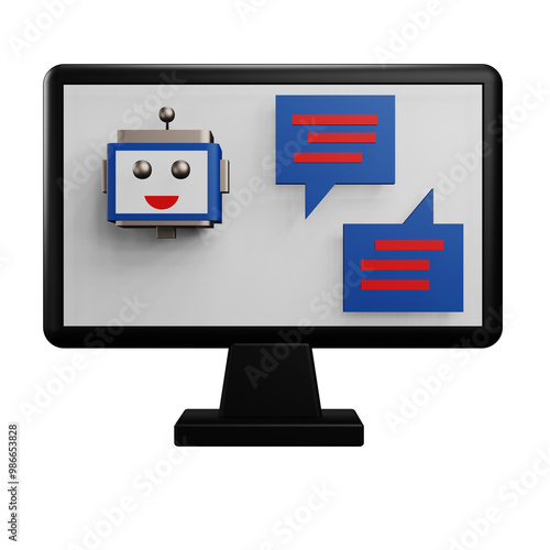 robot  chat 3 D Illustration photo