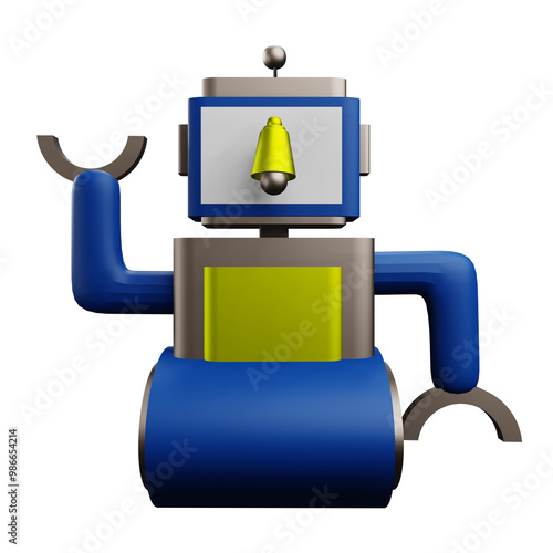 robot notification 3 D Illustration