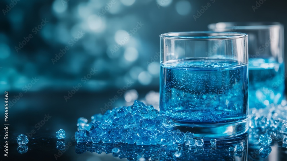 Blue Lagoon Cocktail: Refreshing blue cocktail in a glass with ice cubes, garnished with a blue sugar rim. Crystal clear blue water and ice cubes. Blue cocktails. Blue Lagoon Cocktail: Refreshing blue cocktail in a glass with ice cubes, garnished with a blue sugar rim. Crystal clear blue water and ice cubes. Blue cocktails.