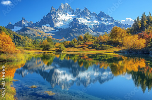 Scenic Park with a Crystal-Clear Lake Surrounded by Lush Foliage